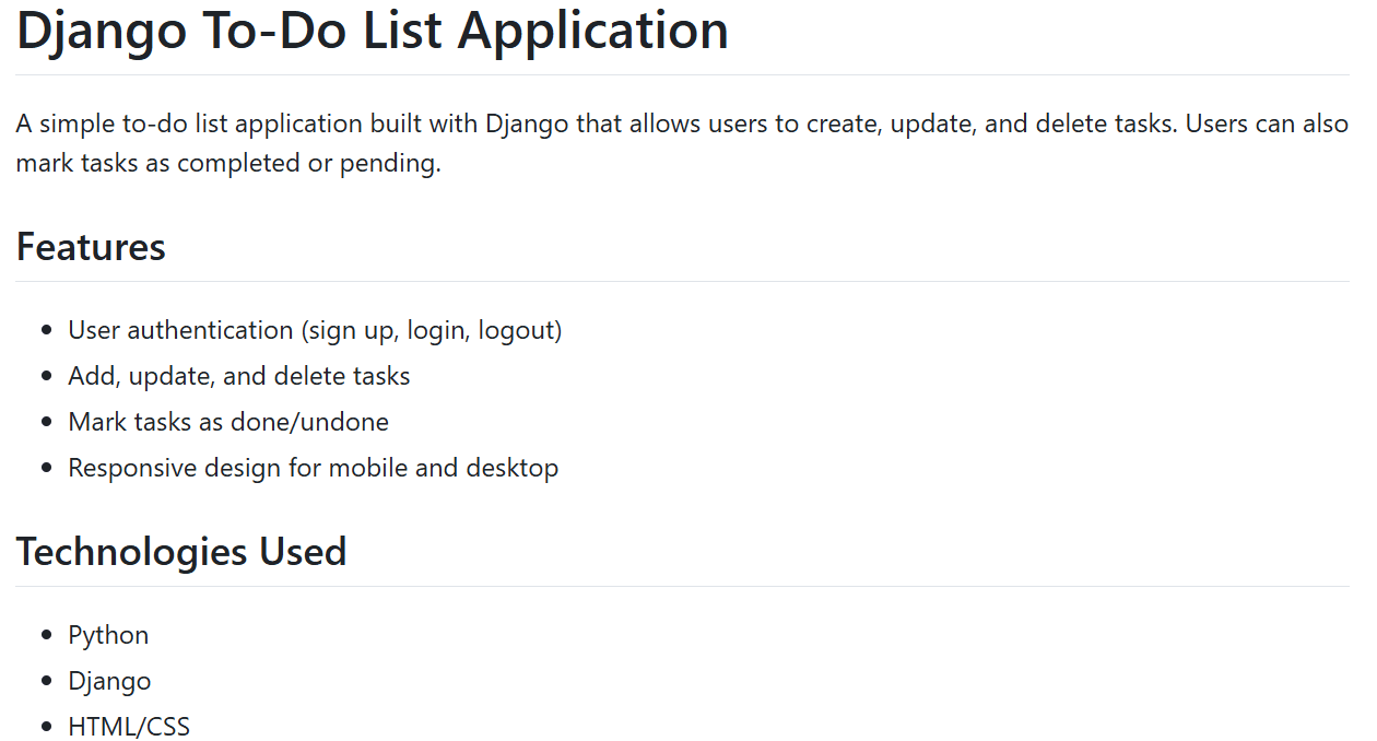 Django To Do List Application